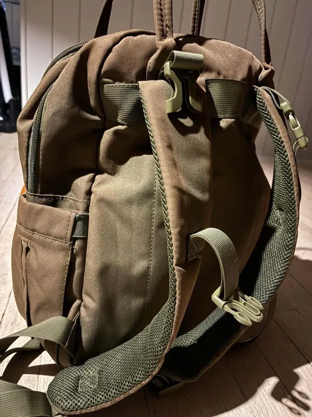 BabbleRoo Diaper Bag Backpack Olive Green Quilted